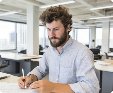 Man working on laptop