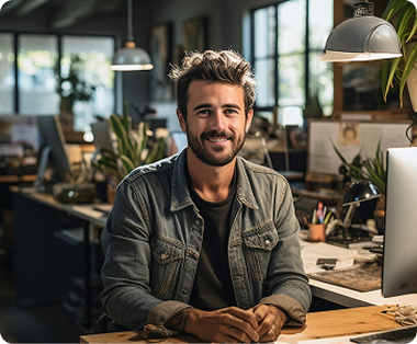 Man working on laptop